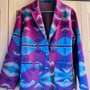 Colorful Geometric Pattern Women's Jacket